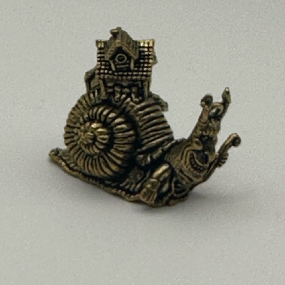 Brass Snail with House and Creature Miniature Figurine Statue - Picture 2 of 10